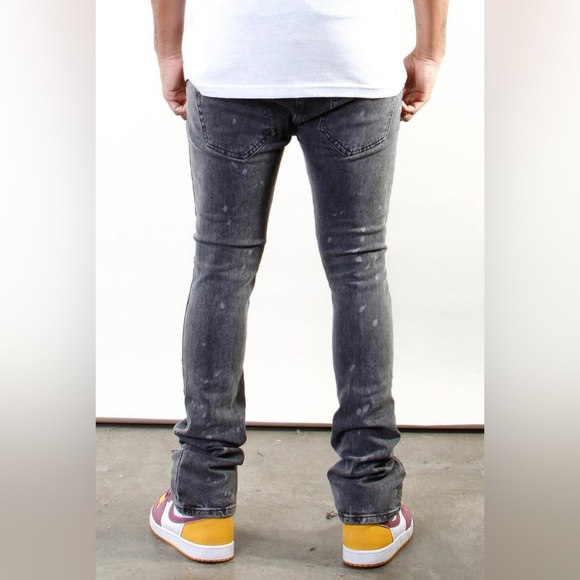 508 Distress Stack Jeans Black Wash - Picture 3 of 3